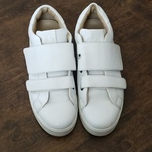 Paul Andrew Padova White Leather Strap Sneakers
